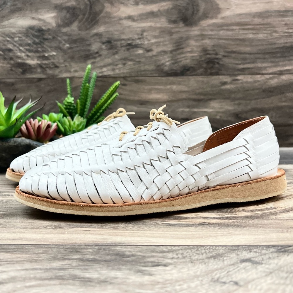 ❌SOLD❌NIB Sbicca Tribbley Huarache Loafer Oxford Flats Sandal White Leather 9 - Picture 4 of 13